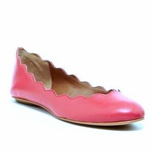 Ciao Bella Fidel Coral Pink Leather Scalloped Edge Ballet Flats 9.5 M